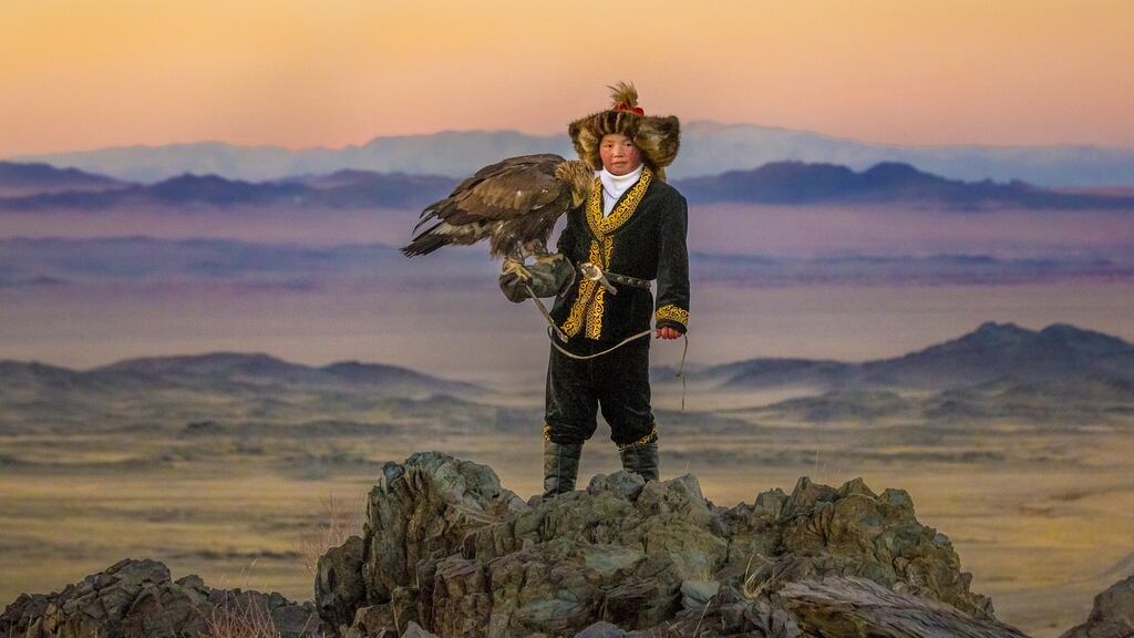 Rocky mountain high: Aisholpan in “The Eagle Huntress”.