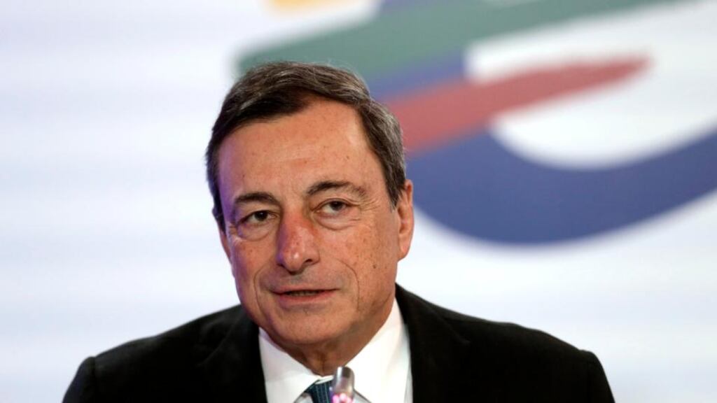 ECB president Draghi repeated he’s ready to expand the bank’s balance sheet by as much as €1 trillion to beat back the threat of deflation.