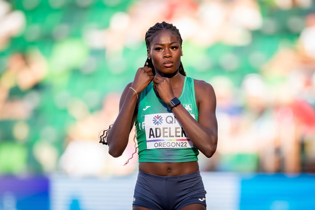 Ireland’s Rhasidat Adeleke at the World Athletics Championships. Photograph: Morgan Treacy/Inpho