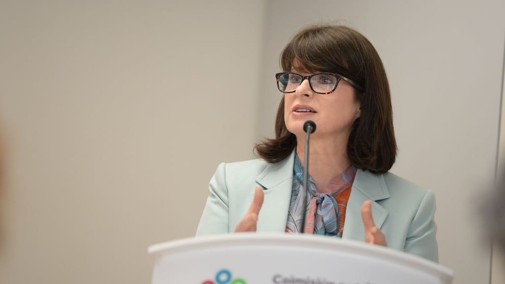 Ms McEntee said the nominations of Ms Logan (above) and Mr Hume will now be brought before the Oireachtas for approval and once that was granted they would be appointed by President Higgins. Photograph: Dara Mac Donaill / The Irish Times