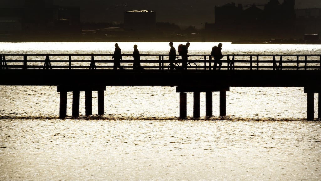 The walk towards Bull Island in Clontarf. Photograph: Bryan O’Brien