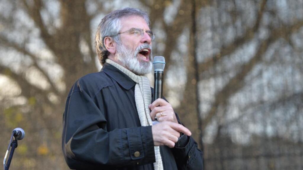 Sinn Féin leader Gerry Adams has accused Ceann Comhairle Seán Barrett of continually evading meetings to resolve their ongoing dispute. Photograph: Alan Betson / The Irish Times.