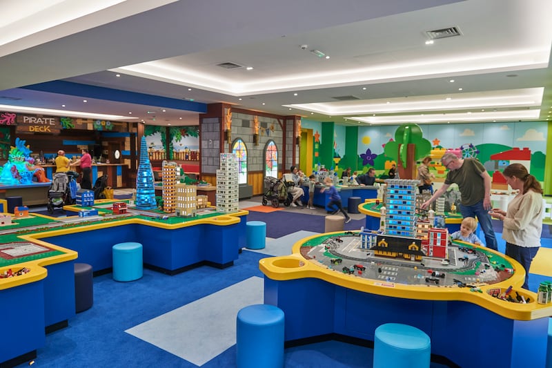 A large Lego pit at the hotel, where they’re free to build their own creations, will keep your children happy