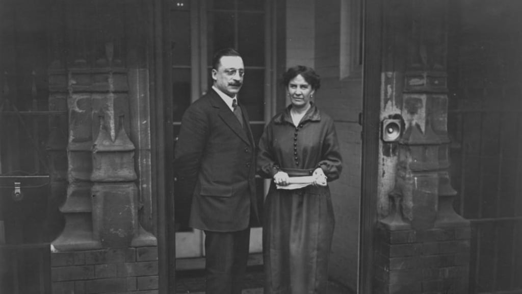 Arthur and Maud Griffith in London in December 1921. Photograph: Getty Images