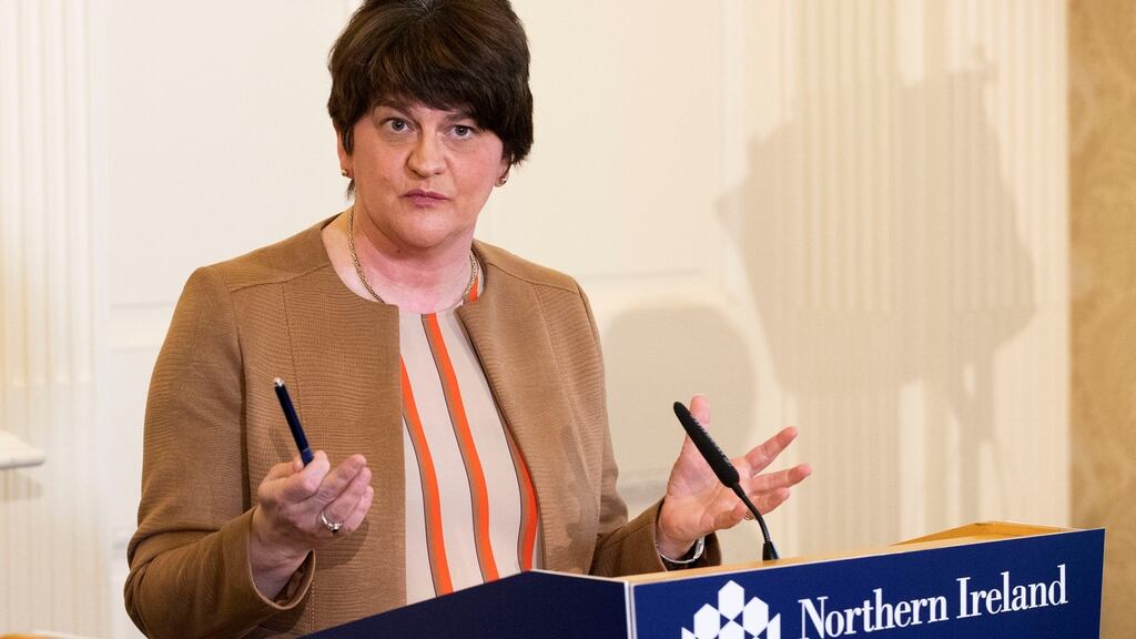 Northern Ireland First Minister Arlene Foster said on Friday evening that  schools were a good place to provide free childcare for key  workers during the coronavirus outbreak. Photograph: Liam McBurney/PA Wire.