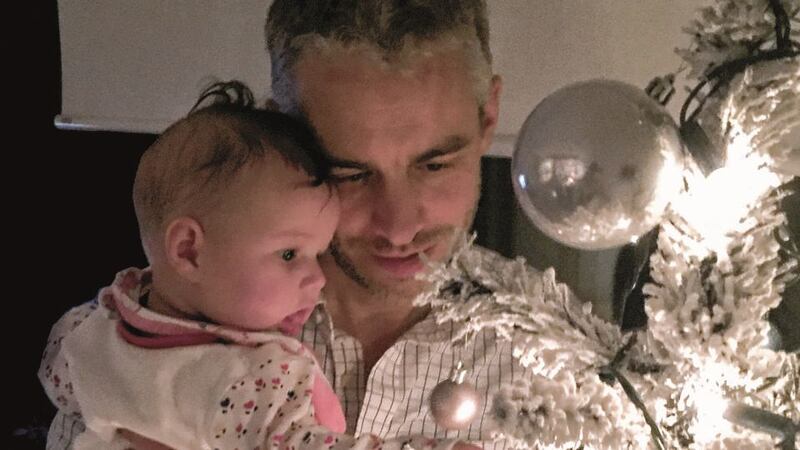 David Craig, of Scriba and Dublin Design Studio, with Cammie: “I welcome any opportunity to have Christmas lights around the house. But they have to be white – I hate the coloured ones – and the smaller the better”