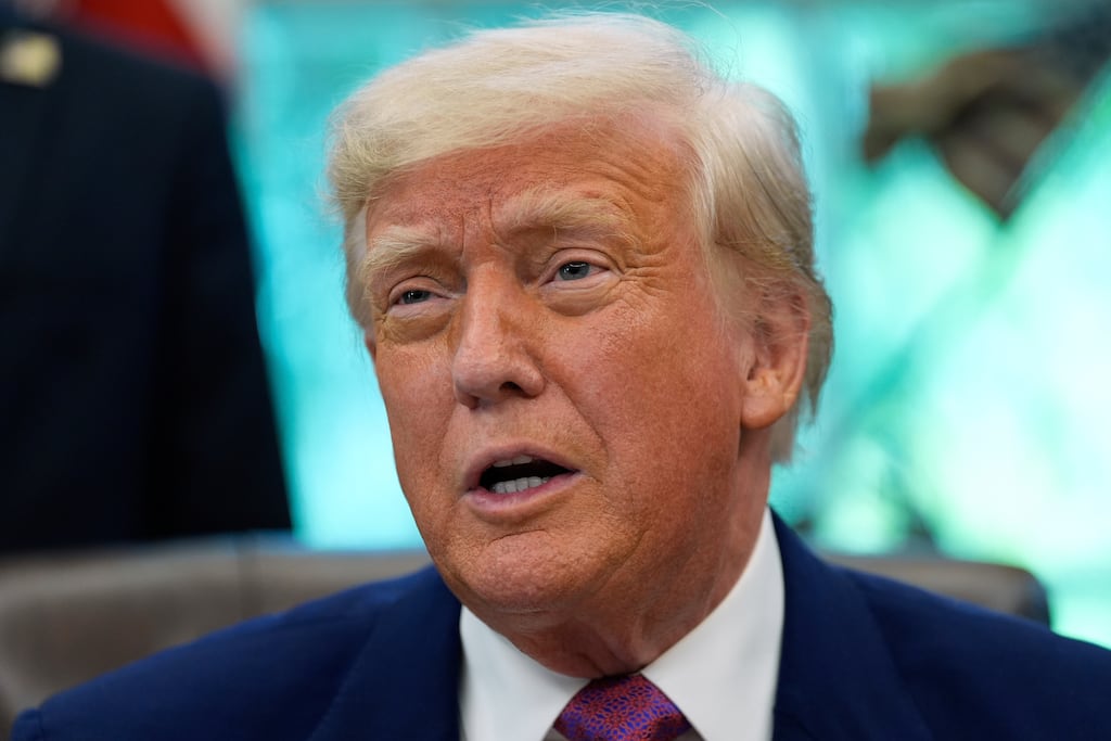 US president Donald Trump says ‘great progress’ is being made in the talks. Photograph: Alex Brandon/AP