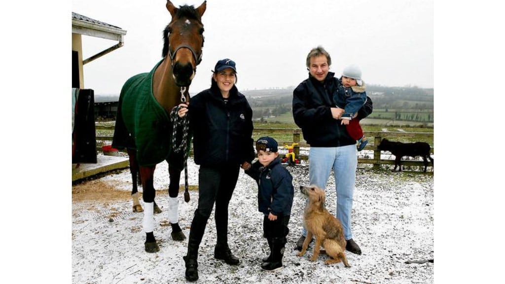 Sarah Wardell with husband David and children Tighe and Phonsie. Photographs: Matt Kavanagh and Cyril Byrne