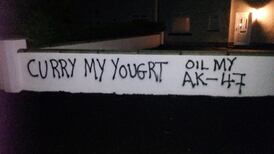 Mayor defiant after ‘Oil my AK47’ and ‘Curry my yougrt’ graffiti