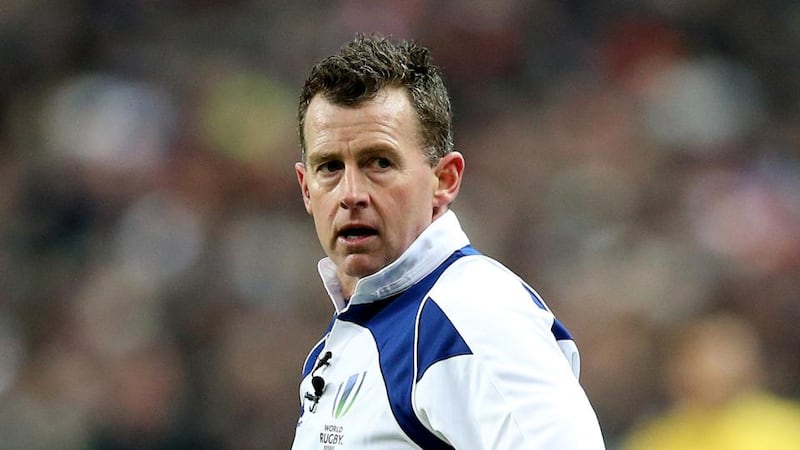 Welsh referee Nigel Owens: He thoroughly monitors the breakdown and scrums and demands the players to listen.  Photograph: Inpho