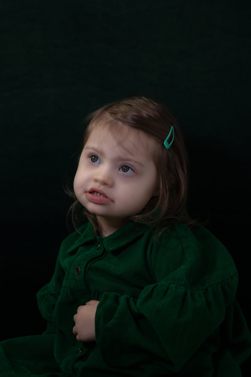 Three-year-old Brigid Whinnery from Omagh who was born with Down Syndrome. Photograph: Deirdre Brennan