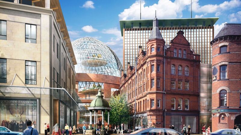 An artist’s impression of the Victoria Square regeneration initiative in Belfast, which is near the proposed North East Quarter.