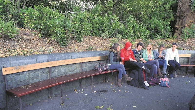 The Louie Bennett bench in Stephen's Green, Dublin.