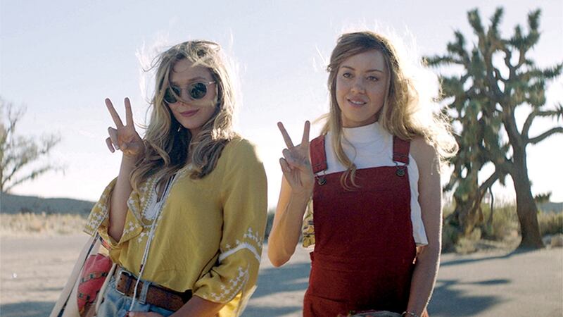 Instagram influencer  Taylor (Elizabeth Olsen) and her unhinged stalker Ingrid (Aubrey Plaza) in ‘Ingrid Goes West’:   social media misquotations and mistranslations  pepper the movie