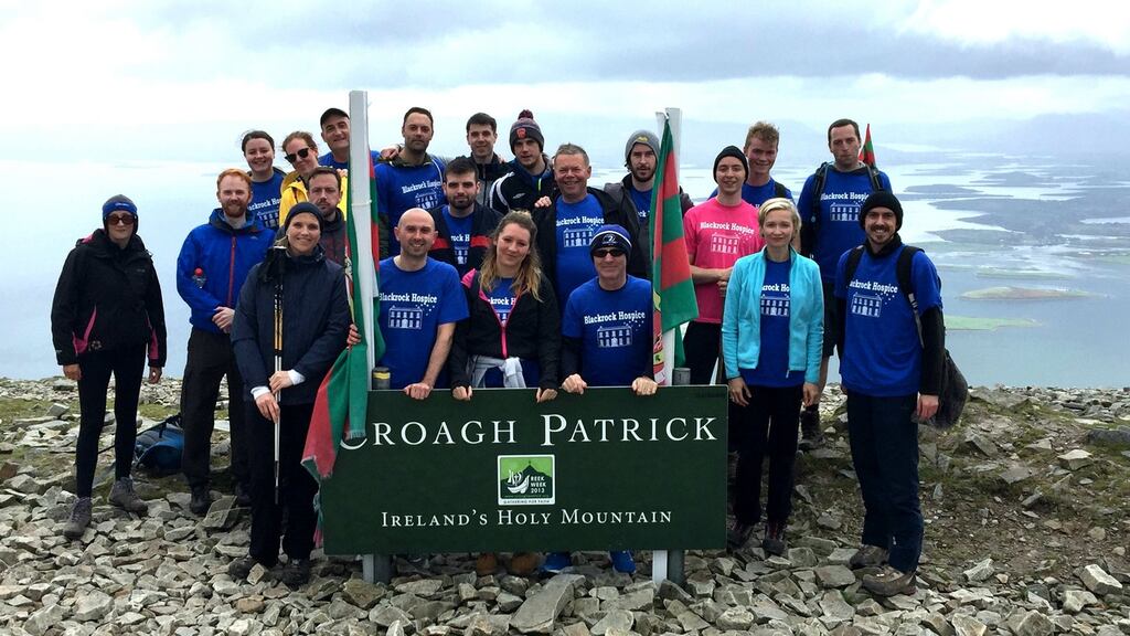 Staff from Wyse Property Management who climbed Croagh Patrick last month in memory of company founder Joe Wyse, who passed away from cancer in November 2015.