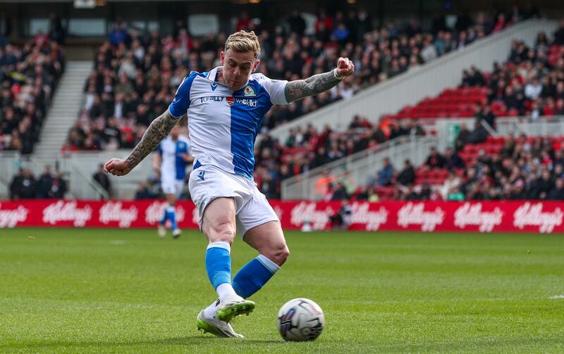 Blackburn Rovers' Sammie Szmodics in action during the Championship match against Middlesbrough. Photograph: Alex Dodd/CameraSport via Getty Images
