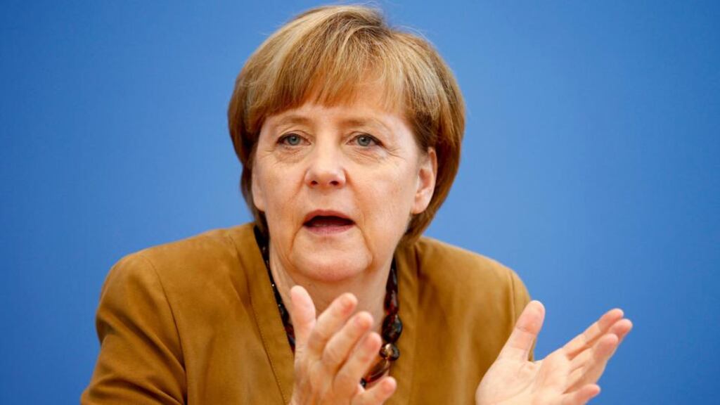 German chancellor Angela Merkel has said she wants to see rapid progress at the EU meeting today. Photograph: Thomas Peter/Reuters