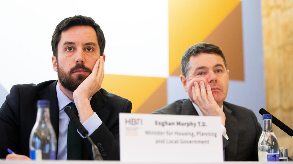 Minister for Housing Eoghan Murphy (l) with Minister for Finance Paschal Donohoe (r). File photograph: Tom Honan for The Irish Times.