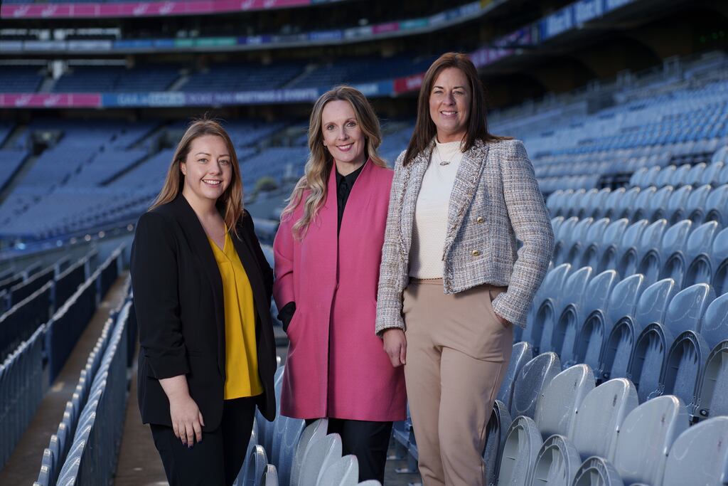 At the launch of the new partnership in Croke Park were: Fiona Cronin, meeting and events department manager at Croke Park; Olivia Breene, head of business development and marketing at Avcom; and Marie Smyth, head of venue business at, Croke Park. Photograph: Fran Veale