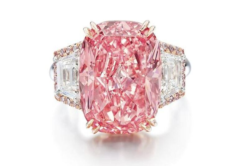 The 11.15ct Williamson Pink Star diamond. Photograph: Sotheby’s via AP/PA