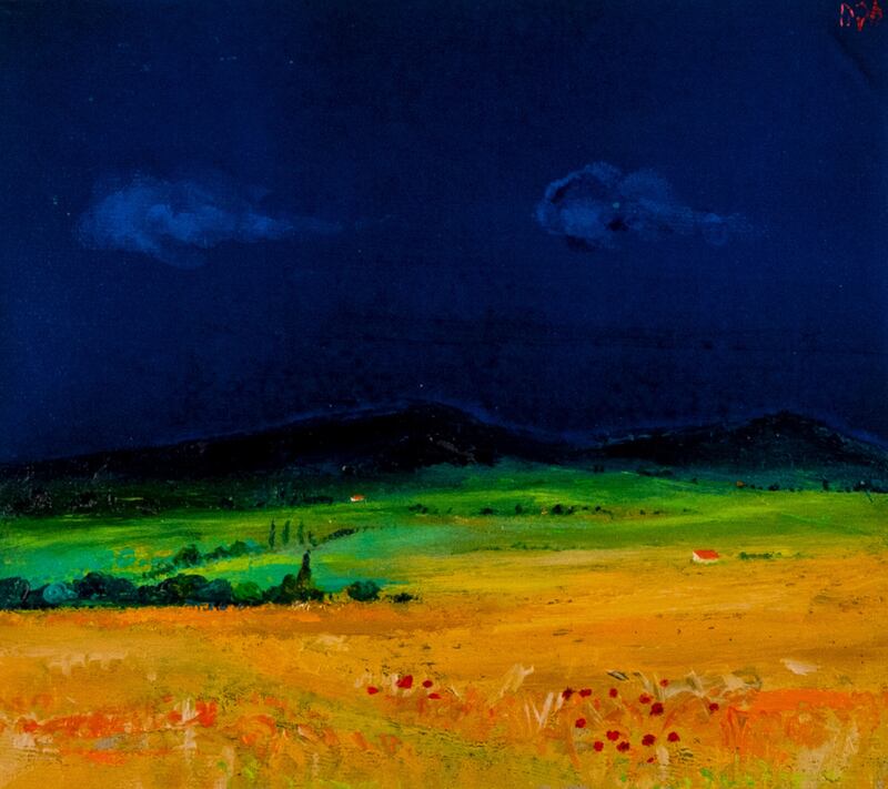 Landscape with Poppies by David Gorden Hughes (€250-350) at Lot100.ie online auction