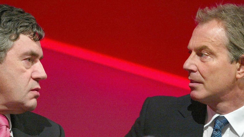 Gordon Brown and Tony Blair: Brown came to the rescue after the world financial collapse following ‘the years of greed’. Photograph: Chris Ison/PA Wire