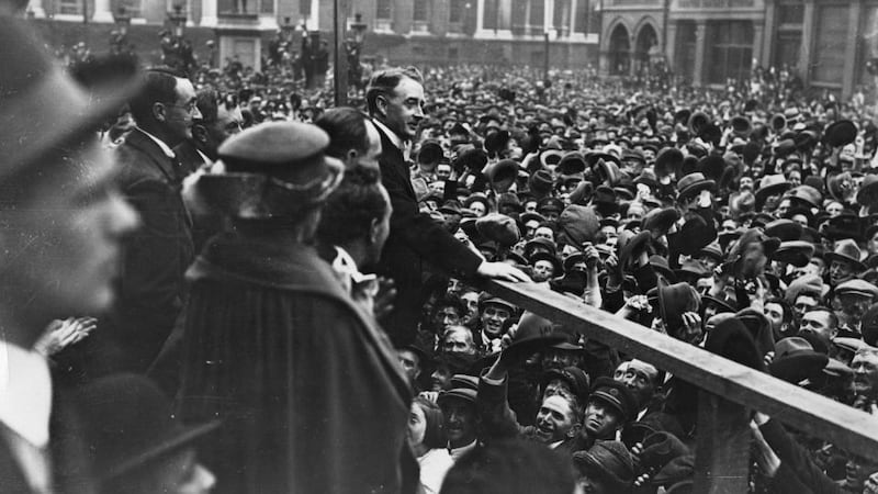 WT Cosgrave at College Green after his election as president of the executive council of the Free State in 1923. Photograph: Hulton Getty
