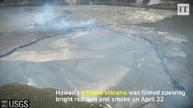 Hawaiian volcano spews lava and smoke