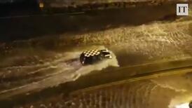 Motorist filmed driving through Storm Eleanor waves