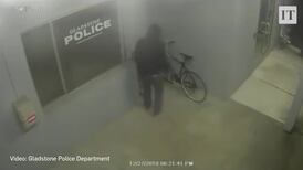 Thief attempts to steal bike outside a police station
