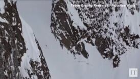 Video captures professional skier surviving 1000-foot plummet