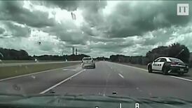 Robbers rammed off road in dramatic high-speed chase