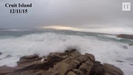 Storm Abigail batters the Donegal coast with 5m waves