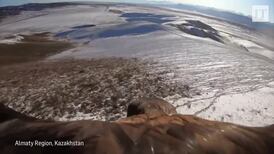 An eagle's eye view of Kazakhstan's snowy mountains