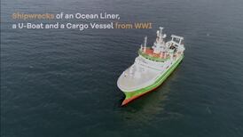 UL submarine investigates WWI ship wrecks