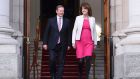 Taoiseach Enda Kenny and Tánaiste Joan Burton. The Coalition argues that there is no alternative majority available to voters.  Photograph: Clodagh Kilcoyne/Reuters