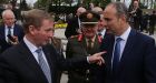 Acting Taoiseach Enda Kenny and Fianna Fáil leader Micheal Martin. Photograph: Niall Carson/PA
