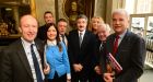  Shane Ross TD,  Cllr Deirdre O Donovan, Cllr Paul Gogarty, Cllr Tony Murphy, John HalliganTD, Cllr Marie Casserley TD, Senator Feargal Quinn and Finian Mc Grath TD of the Independent Alliance at Buswells Hotel. File photograph: Cyril Byrne/The Irish Times 