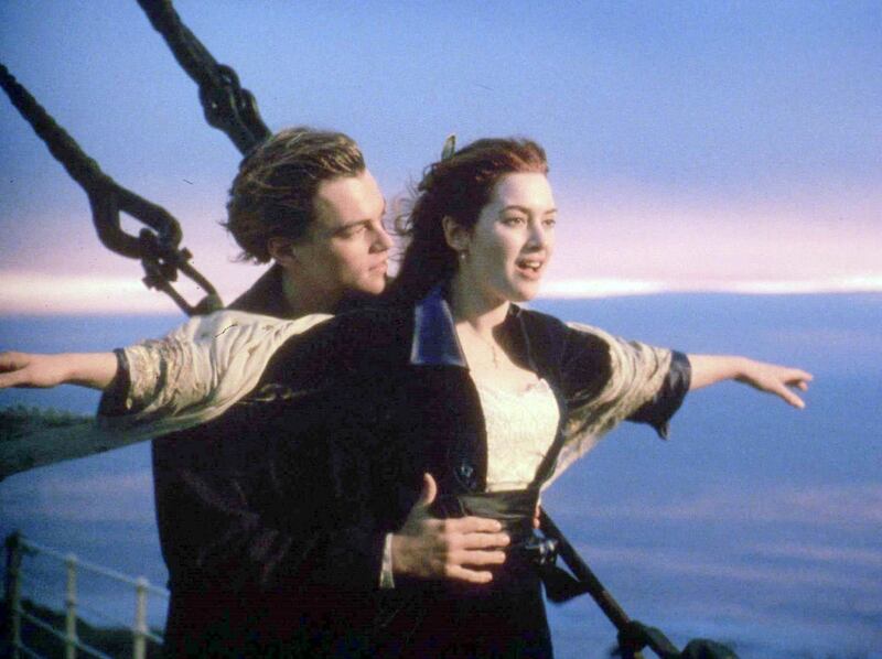 Titanic: Kate Winslet with Leonardo DiCaprio