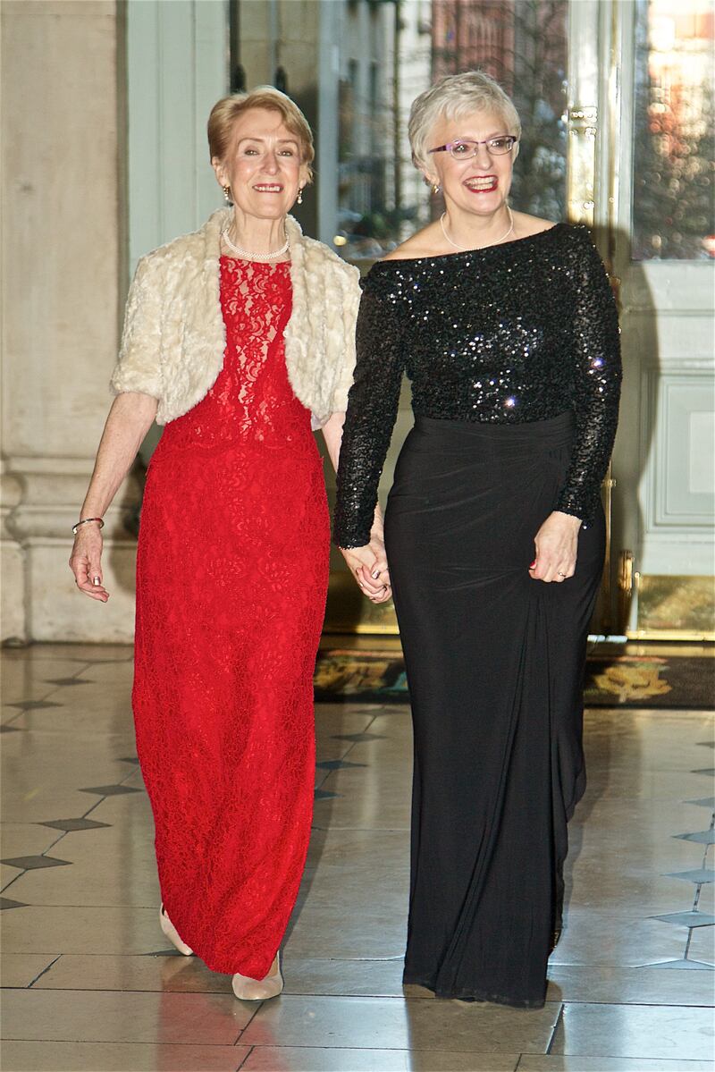 Ann Louise Gilligan (left) and Katherine Zappone on their wedding day in 2016 at City Hall, Dublin 