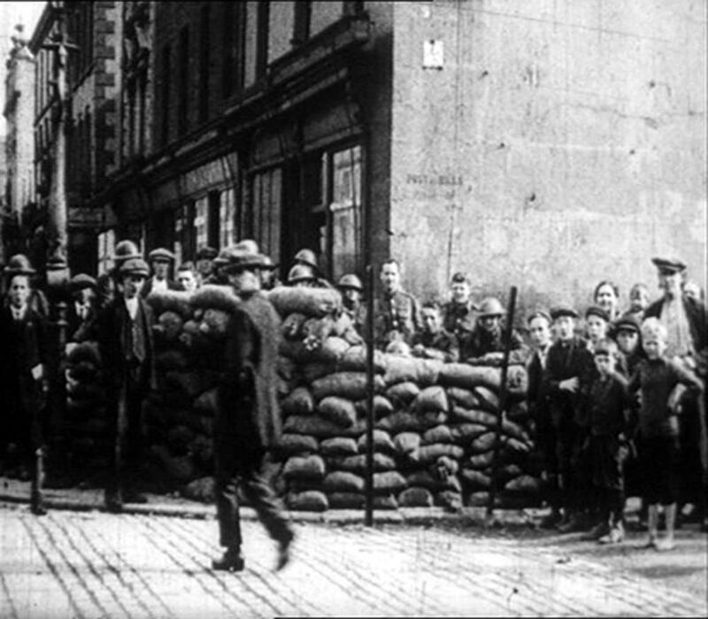 A street scene in Dublin included in 360 minutes of footage from 1916-1923.