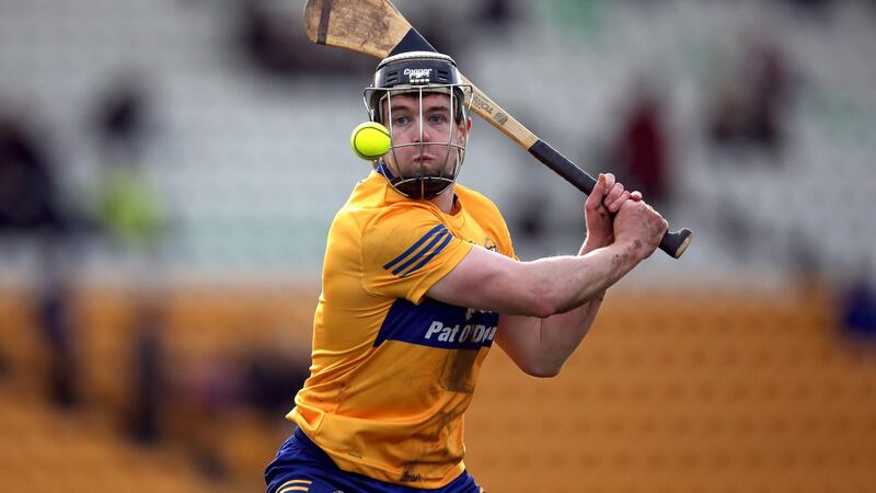 Clare’s Tony Kelly takes a free. Photograph: Tom Maher/Inpho