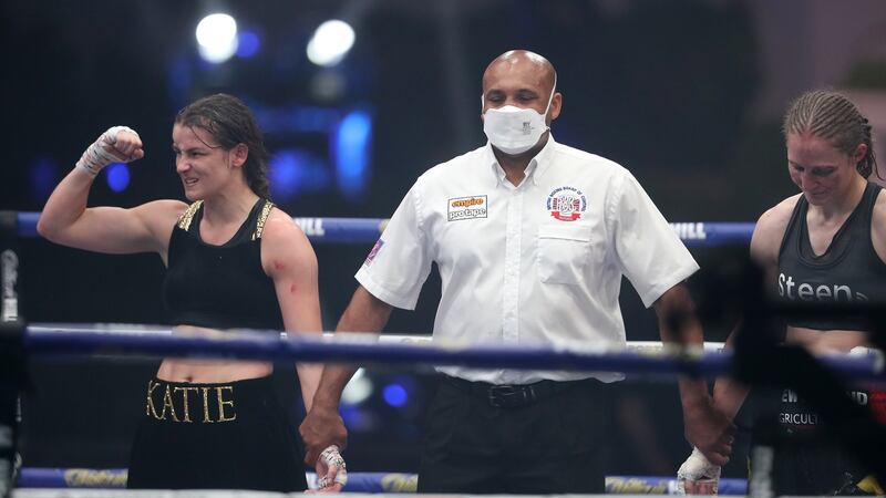 Katie Taylor beat Delfine Persoon on Saturday night. Photograph: Inpho/Matchroom Boxing