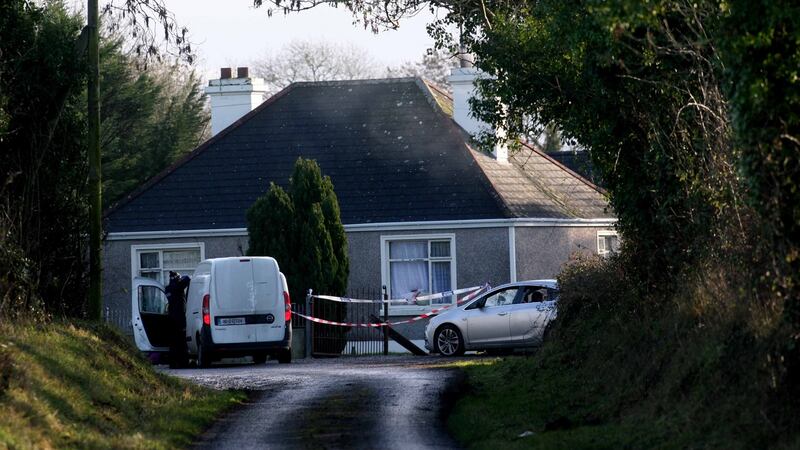 The scene at the house outside Strokestown, Co Roscommon. Photograph: Brian Farrell.