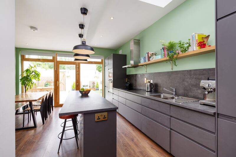 A new kitchen/dining area lies in a new extension