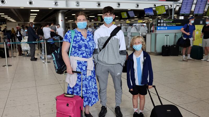 Dearbhla Lawlor, with her children Bobby and Donacha. Photograph: Dara Mac Dónaill