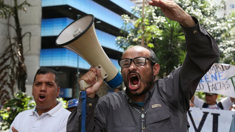 A demonstration against Maduro’s  government  called by  opposition leader  Juan Guaido on January 30th. Photograph: Edilzon Gamez/Getty Images