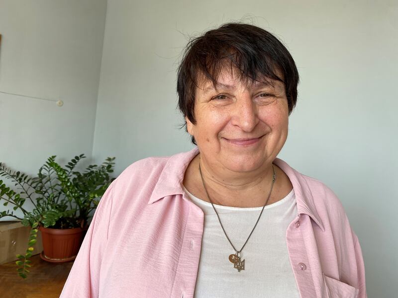 Larisa Sydorenko, herself a refugee from Donetsk, is co-ordinator for Internally Displaced Persons in Kryvyi Rih. Photograph: Lara Marlowe