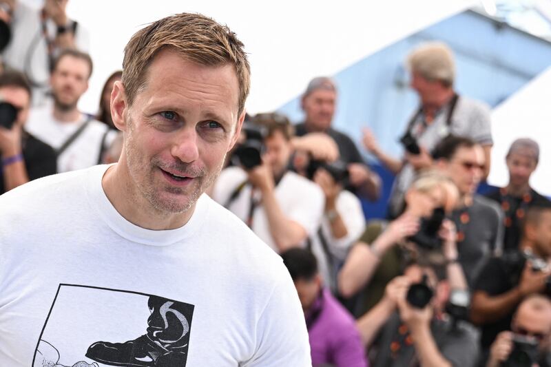 Swedish actor Alexander Skarsgård at a photocall for the film Pillion at Cannes. Photograph: Bertrand Guay/AFP/Getty