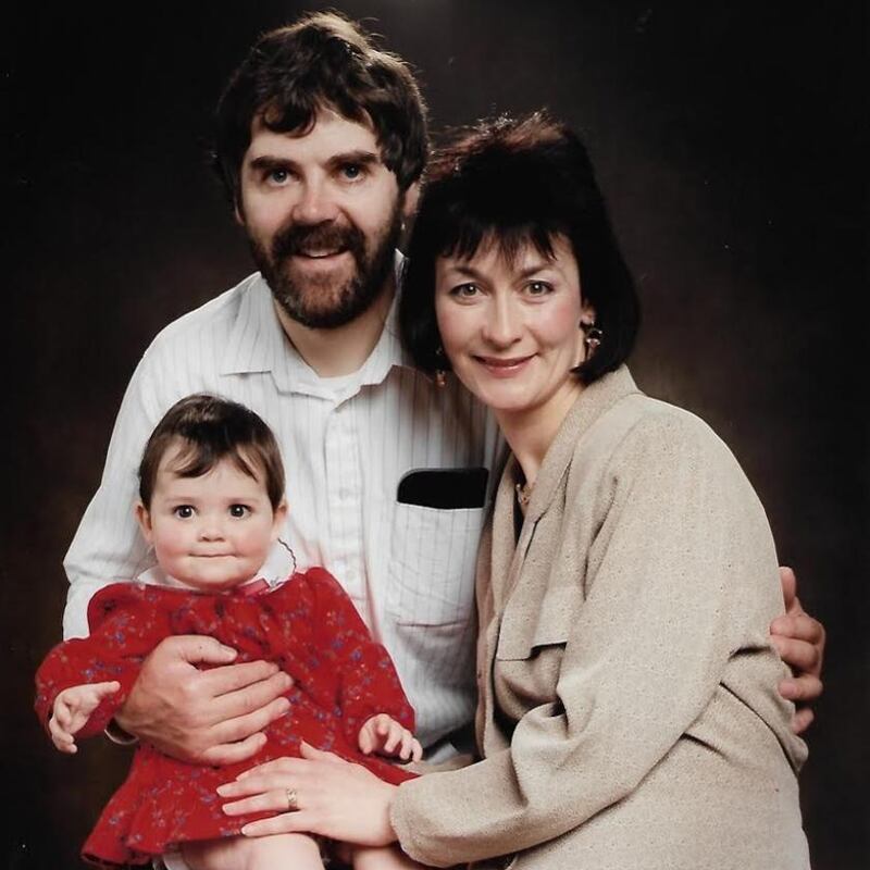 Fionnuala O’Leary with her parents